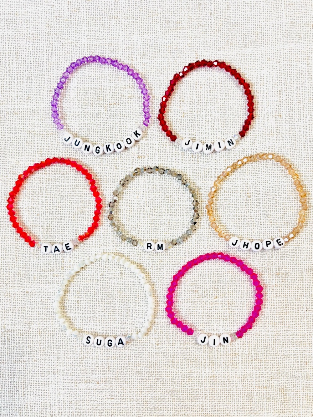 (7pcs) BTS Vinyl Color ARIRANG Album Bracelet Bundle